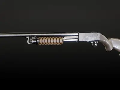 WWII Trench Shotgun Low-poly 3D model