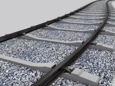 Realistic Railroad  Module Set 3D model