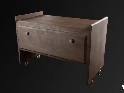 Vintage Room Environment Low-poly 3D model