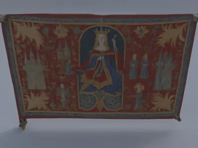Embroidered Wall Tapestry 3D model