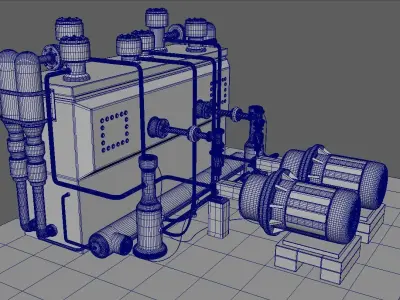 factory gas machine Low-poly 3D model