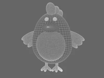 Character Chicken Cartoon Free low-poly 3D model