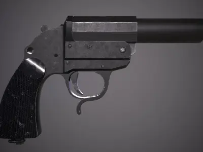 LP34 Flare gun - Leuchtpistole 34 Low-poly 3D model