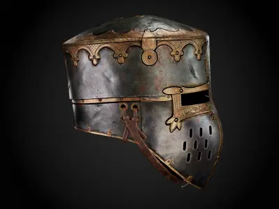 Medieval Helmet Low-poly 3D model buy