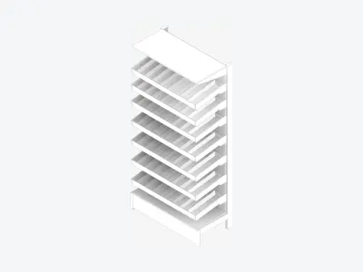 Shelving - Pharmacy - Integral - Single Sided Low-poly 3D model