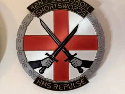 HMS Repulse 42nd Squadron Shortswords Squadron Plaque 3D print model