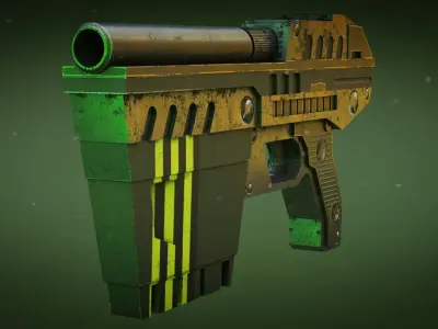 Sci-fi Handgun Low-poly 3D model