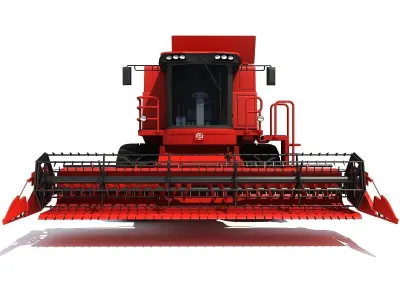 Red Combine Harvester 3D model purchase