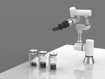 Industrial Robot arm Coffee Robot beaker 3D model 3D model