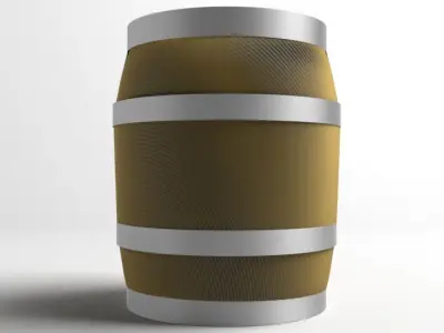 Barrel Wooden 1 Gallons 3D model