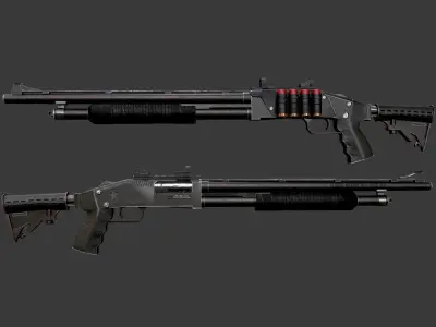 Noir Shotgun Low-poly 3D model