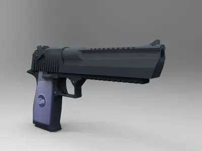  Desert Eagle Carbon Low Poly Mobile Game Ready model Low-poly 3D model