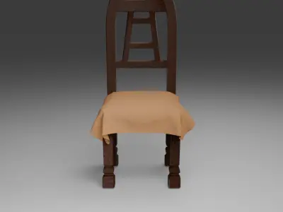 Classic wooden chair 3D model
