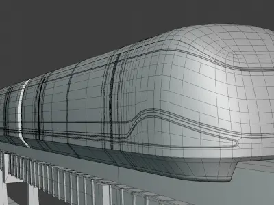 Future monorail train 2023 III 3D model