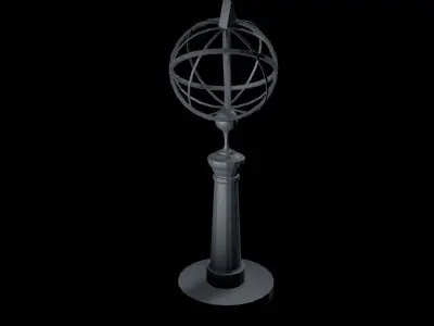 Armillary Sundial on Pedestal Free 3D print model