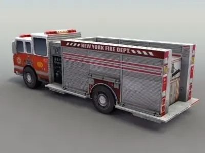 Firetruck fire truck Low-poly 3D model