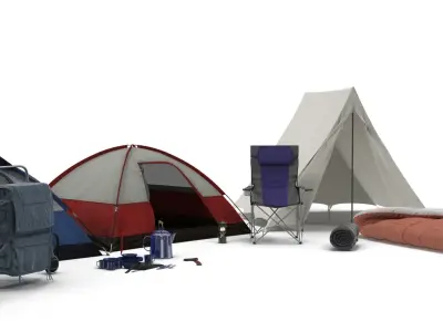 Camping Equipment 3D Models Collection 3D model