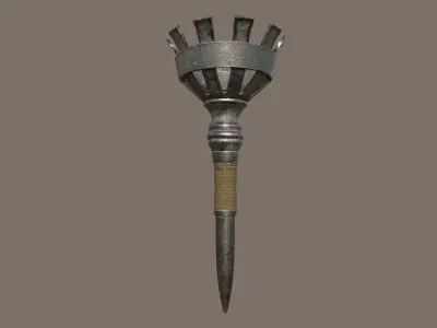 Medieval Torch Low-poly 3D model