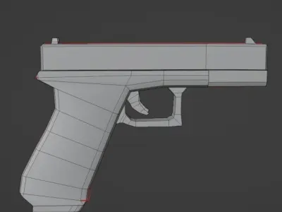 Low Poly GLOCK-17 glock pistol Low-poly 3D model