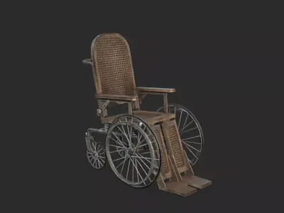 Medical equipment Old-fashioned wheelchair 3D model