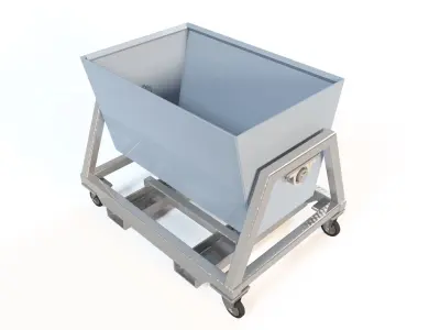 MATERIAL UNLOADING BOX WITH FORKLIFT CARRYING 3D model