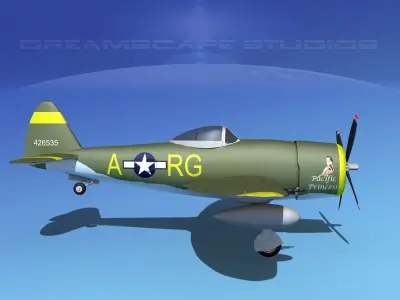 Republic P-47D Thunderbolt V05 3D model