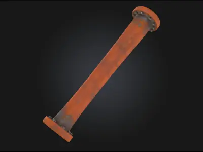 Red Pipe Render Industrial Pipe Segment 3D model