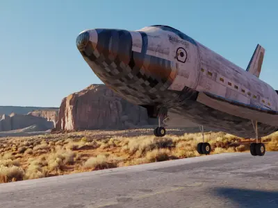 Atlantis Space Shuttle 3 scenes with Boosters and Landing Gear 3D model