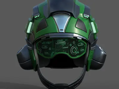 Helmet pilot scifi fantasy armor military combat soldier armor  Low-poly 3D model