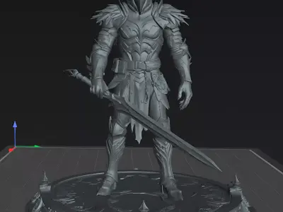 Knight Stormcrow Aegis 75mm Dark Fantasy Knight STL 3D print model