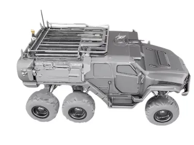 Armored 6x6 Military Personnel Carrier Low-poly 3D model