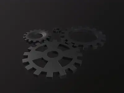 Gears 3D Model Low-poly 3D model