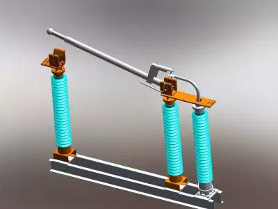 DISCONNECTOR SWITCH OUTDOOR VERTICAL BREAK 115 KV Free 3D model
