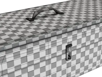 Vintage old wooden tool box 3D model