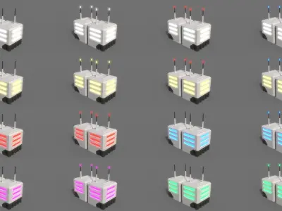 PBR Sci-Fi Building A14 Low-poly 3D model