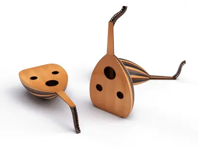 Moroccan lute traditional music culture 3D model