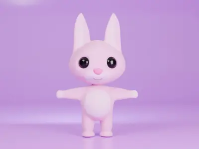 Bunny  Character Model  Low-poly 3D model