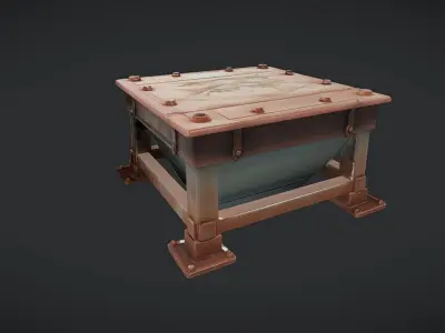 Rusty industrial metal container 3D model