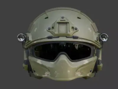 Realistic Tactical Combat Helmet 3D Model 3D model