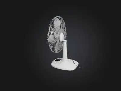Realistic Electric Fan Low-poly 3D model