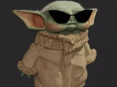 Baby Yoda - Grogu with glasses 3D model