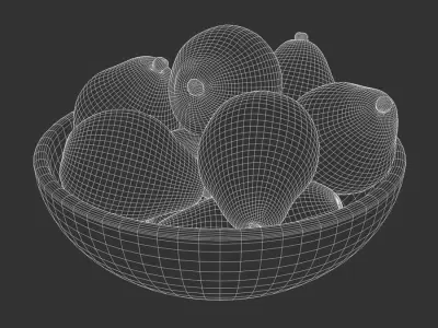  Pears Fruit Bowl Food Model 