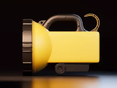 Industrial Handheld Flashlight 3D model