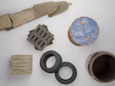 PBR Industrial Barrels Pack 3D model