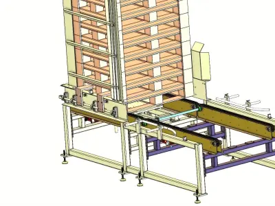 Wood Pallet Dispenser Machine - Pallet Loading-Unloading Machine 3D model