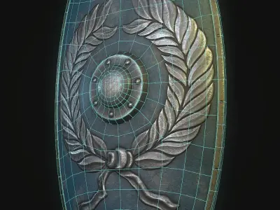 Cetratus shield Low-poly 3D model