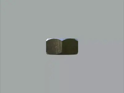 Steel Stained M5 Hex Nut with PBR 4K Textures 3D model