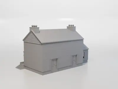 Model Railway - HO Scale - Brick Roadside Pub - 4 Variations 3D print model
