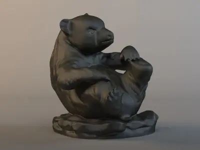 Animal Parts Panda bear Sculpture 3D 3D model