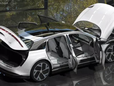 Electric Luxury Sedan Lucid Air Rigged 3D model